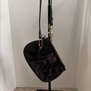 Coach Black Monogram Wristlet